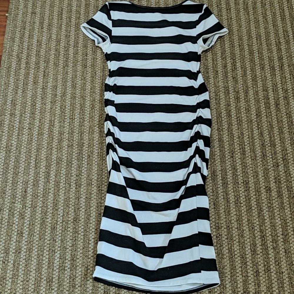 Isabel Maternity Ruched Midi Dress XS - Picture 3 of 4